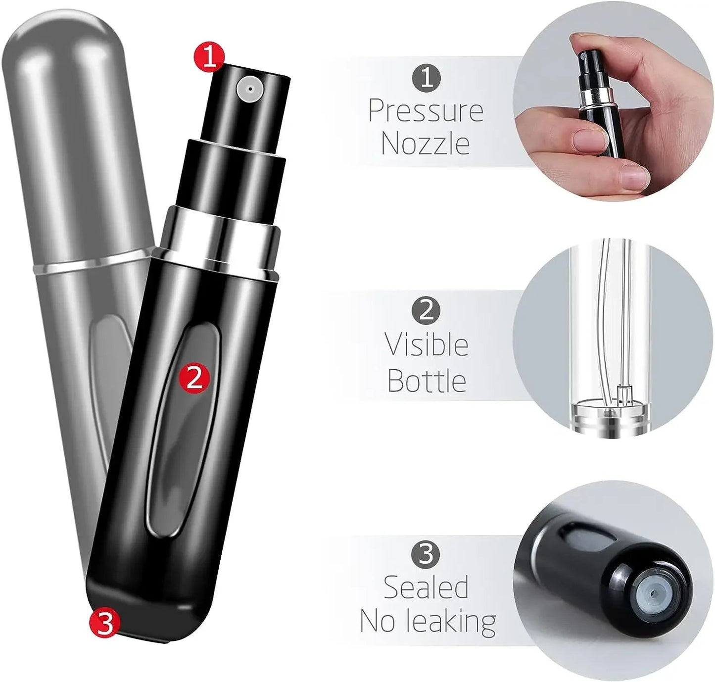 6 pc Portable Travel Atomiser Set - The Jasabi Company