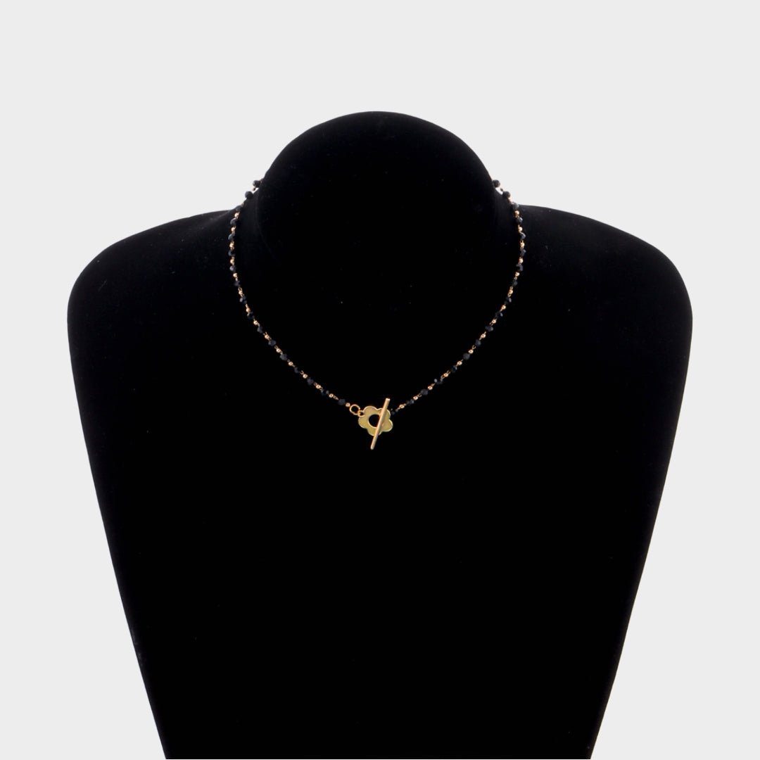Floral Clasp Pearl & Bead Choker Necklace - The Jasabi Company