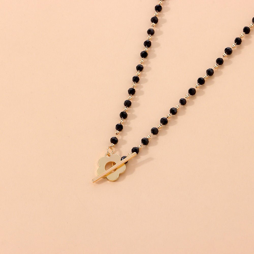 Floral Clasp Pearl & Bead Choker Necklace - The Jasabi Company