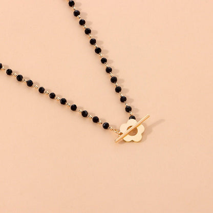 Floral Clasp Pearl & Bead Choker Necklace - The Jasabi Company