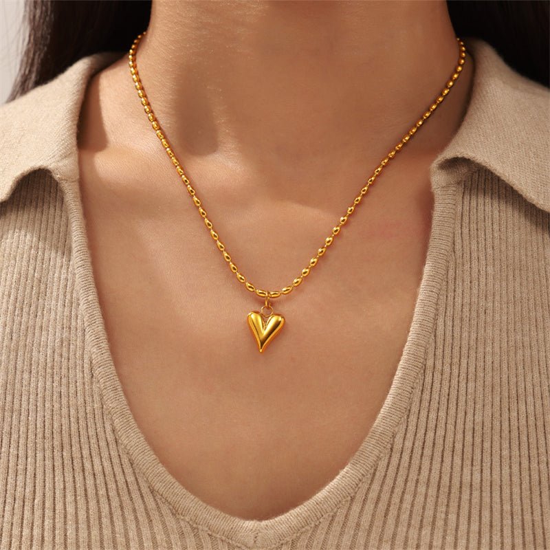 Puff Heart Pendant Necklace - The Jasabi Company