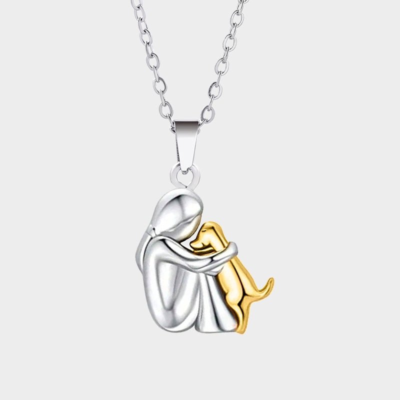 Woman & Puppy Pendant Necklace - The Jasabi Company